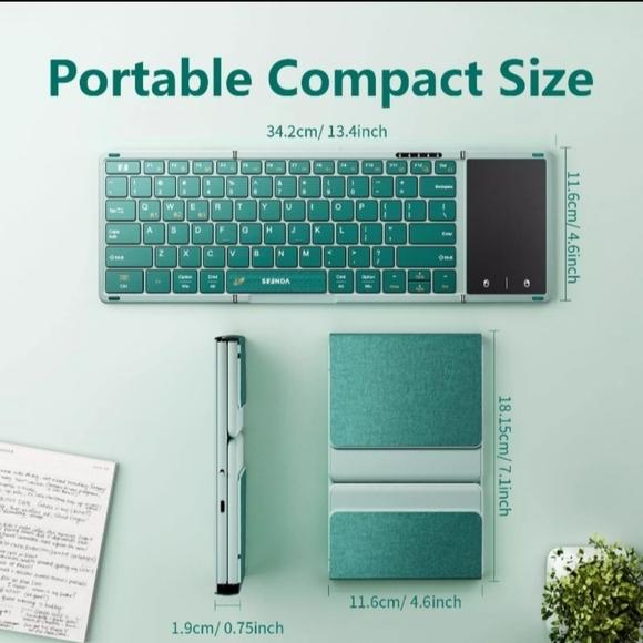 NIB SEENDA Foldable Bluetooth Keyboard with Touchpad - Picture 5 of 11